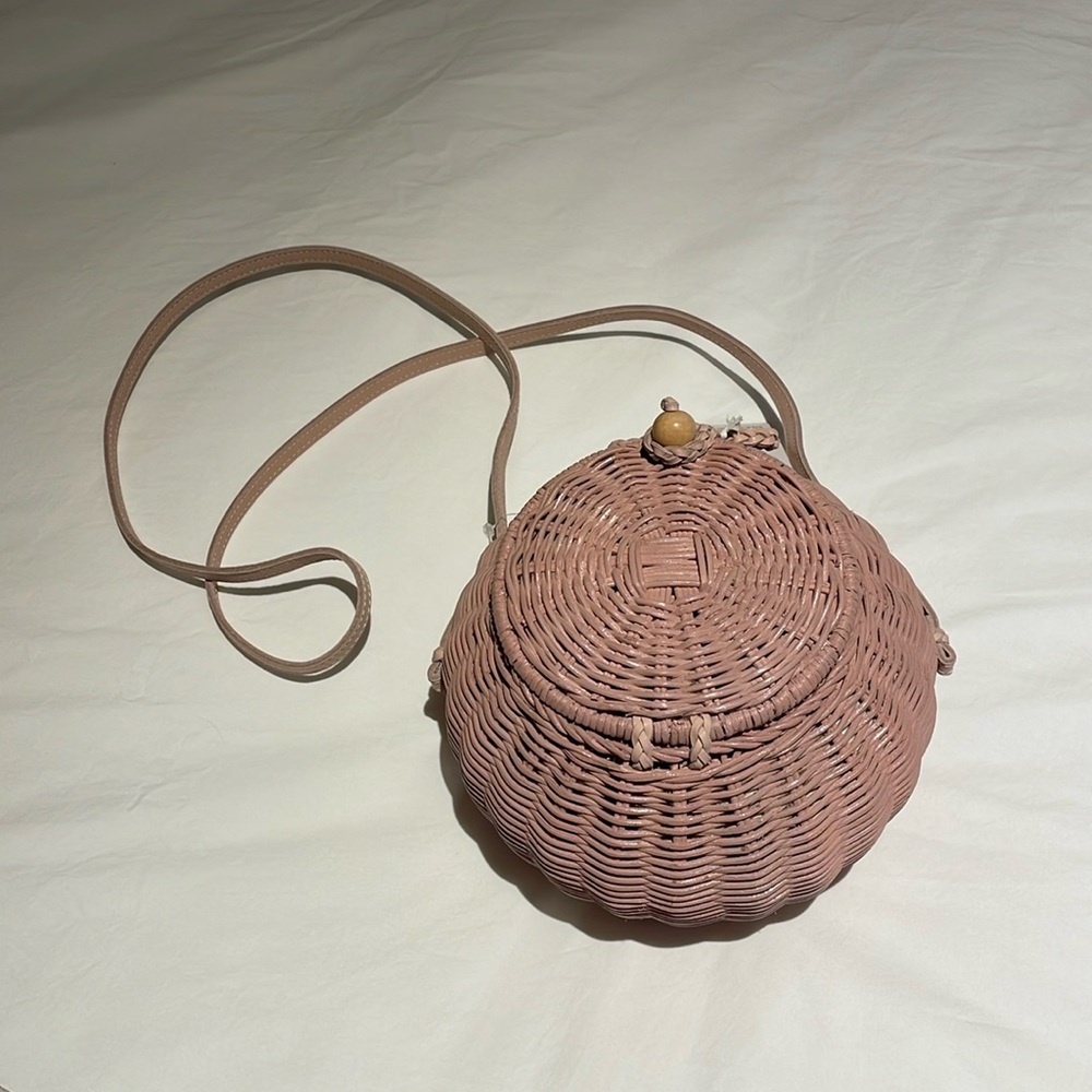 Ulla Johnson pink crossbody wicker bag, NWT!